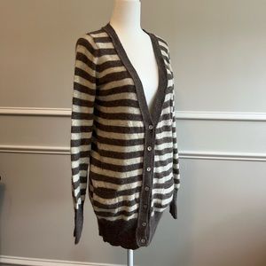 Striped Zara cardigan size L Y2K sweater eclectic librarian hipster